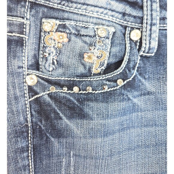 Grace In LA Womens Western Skinny Jeans 27 -30x31 Embellished Cross Back Pocket - Picture 8 of 13